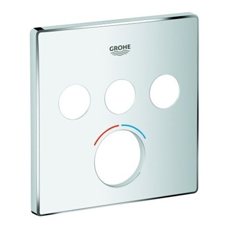 Grohe Rosette 46996 eckig für Mischer mit 3 Absperrventilen chrom