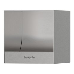 hansgrohe Einbau-Toilettenpapierhalter XtraStoris 150x150x140mm, Edelstahl gebürstet
