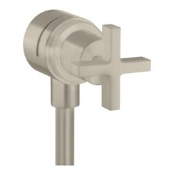 hansgrohe Absperrventil Axor Citterio Stop m Rückflussverh., Kreuz, brushed nickel