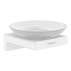 hansgrohe Seifenhalter AddStoris Wandmont., Eins. Mattglas, Met., m.-we
