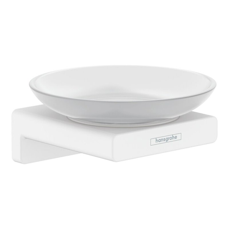 hansgrohe Seifenhalter AddStoris Wandmont., Eins. Mattglas, Met., m.-we