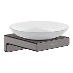 hansgrohe Seifenhalter AddStoris Wd, Eins. Mattglas, Met., brush. bla vc