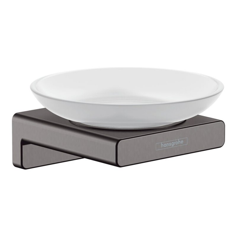 hansgrohe Seifenhalter AddStoris Wd, Eins. Mattglas, Met., brush. bla vc