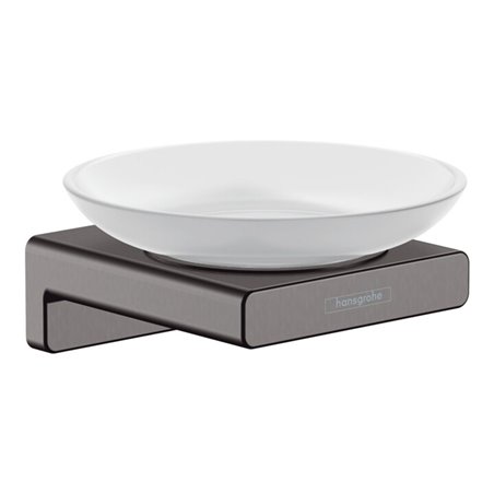 hansgrohe Seifenhalter AddStoris Wd, Eins. Mattglas, Met., brush. bla vc