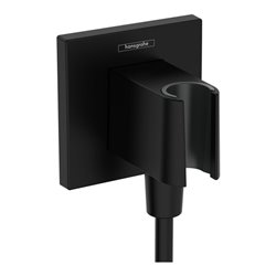 hansgrohe Wandanschluss Fixfit E eckig, mit Brausehalter, matt-schwarz
