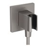 hansgrohe Wandanschluss Fixfit E eck., m Brauseha., brushed black chrome