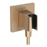 hansgrohe Wandanschluss Fixfit E eckig, mit Brausehalter, brushed bronze