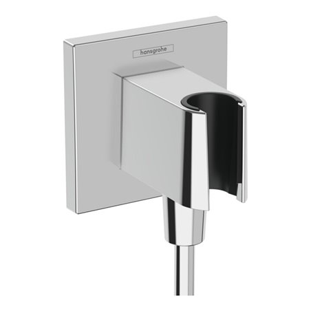hansgrohe Wandanschluss Fixfit E eckig, mit Brausehalter, chrom