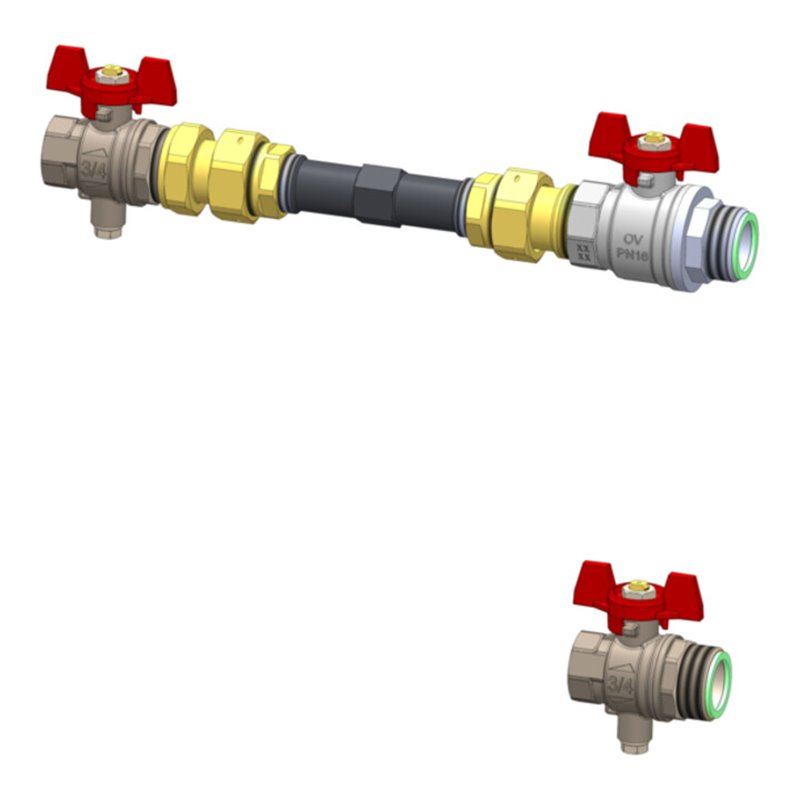 Oventrop Wärmezähleranschlussset 1 Multidis SFQ DN 20, Durchgang