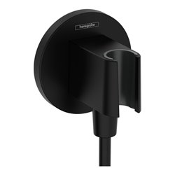 hansgrohe Wandanschluss Fixfit S rund, mit Brausehalter, matt-schwarz