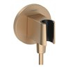 hansgrohe Wandanschluss Fixfit S rund, mit Brausehalter, brushed bronze