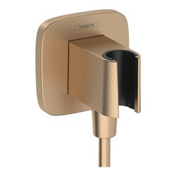 hansgrohe Wandanschluss Fixfit Q softsqua, m Brausehalter, brushed bronze