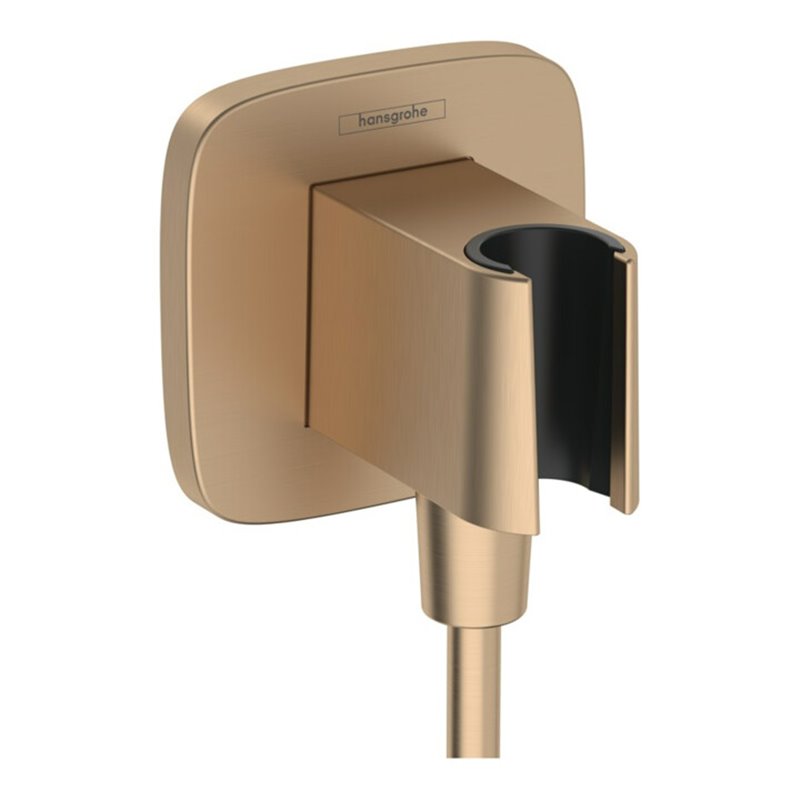 hansgrohe Wandanschluss Fixfit Q softsqua, m Brausehalter, brushed bronze