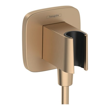 hansgrohe Wandanschluss Fixfit Q softsqua, m Brausehalter, brushed bronze