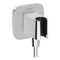 hansgrohe Wandanschluss Fixfit Q softsquare, mit Brausehalter, chrom