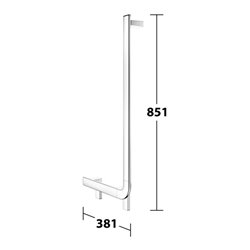 Keuco Winkelgriff AXESS 90G, li AF, verchromt, 381x851mm, verchromt