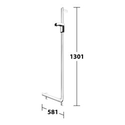 Keuco Winkelgriff AXESS verchromt, 90Gr, m Brausestange, re Ausf