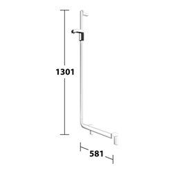 Keuco Winkelgriff AXESS verchromt, 90Gr, m Brausestange, li Ausf