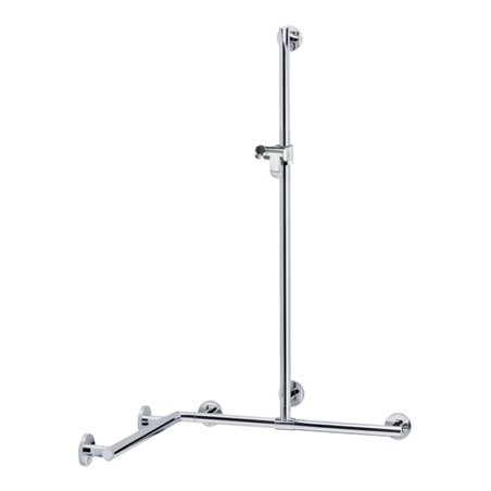 Keuco Duschhandlauf Plan Care m Brausestange, re/li, 1097x797mm, verchromt