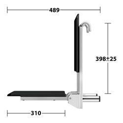 Keuco Klappsitz Care zum Einhängen, verchromt, schwarz