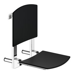 Keuco Klappsitz Care zum Einhängen, verchromt, schwarz