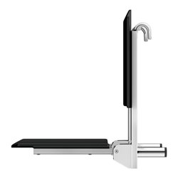 Keuco Klappsitz Care zum Einhängen, verchromt, schwarz