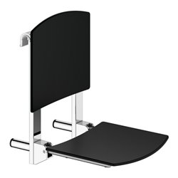 Keuco Klappsitz Care zum Einhängen, verchromt, schwarz