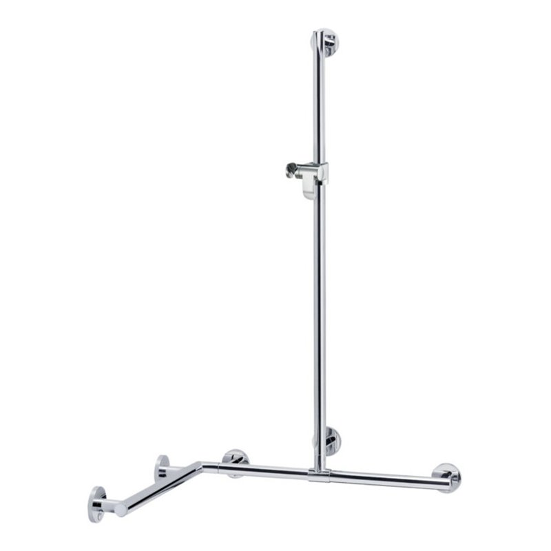 Keuco Duschhandlauf Plan Care m BrSt, r/l, 797x797x1263mm, AL si-el/vc