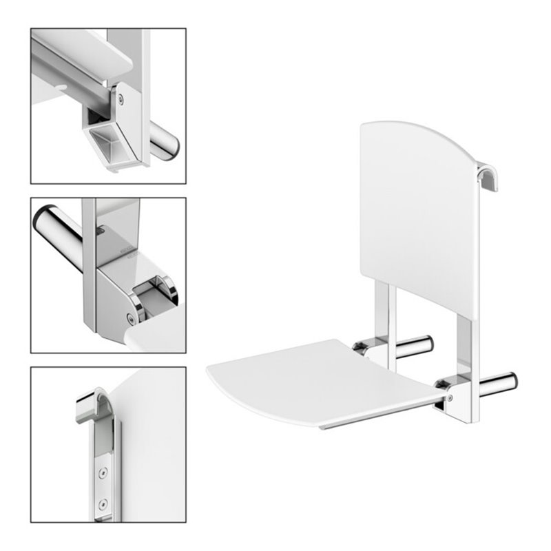 Keuco Klappsitz Care zum Einhängen, verchromt, weiß
