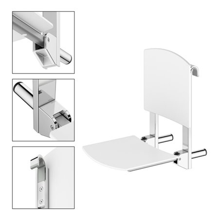 Keuco Klappsitz Care zum Einhängen, verchromt, weiß
