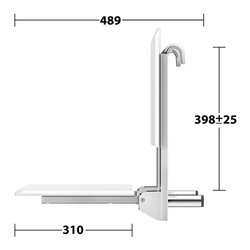 Keuco Klappsitz Care zum Einhängen, verchromt, weiß