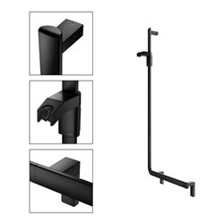 Keuco Winkelgriff AXESS sw m, 90Gr, m Brausestange, li Ausführung