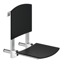 Keuco Klappsitz Care zum Einhängen, silber-eloxiert, schwarz