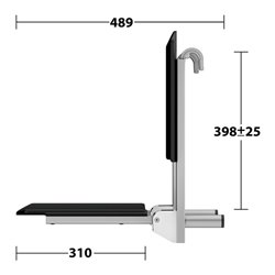 Keuco Klappsitz Care zum Einhängen, silber-eloxiert, schwarz