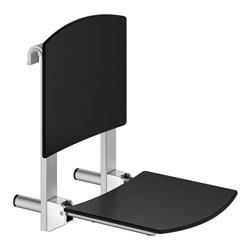 Keuco Klappsitz Care zum Einhängen, silber-eloxiert, schwarz
