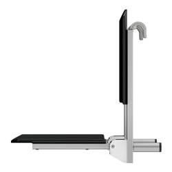 Keuco Klappsitz Care zum Einhängen, silber-eloxiert, schwarz