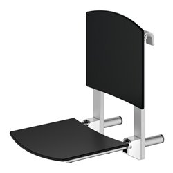 Keuco Klappsitz Care zum Einhängen, silber-eloxiert, schwarz