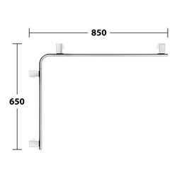 Keuco Dusch-/Wannenhandlauf AXESS 650x850mm, verchromt