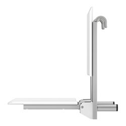 Keuco Klappsitz Care zum Einhängen, silber-eloxiert, weiß