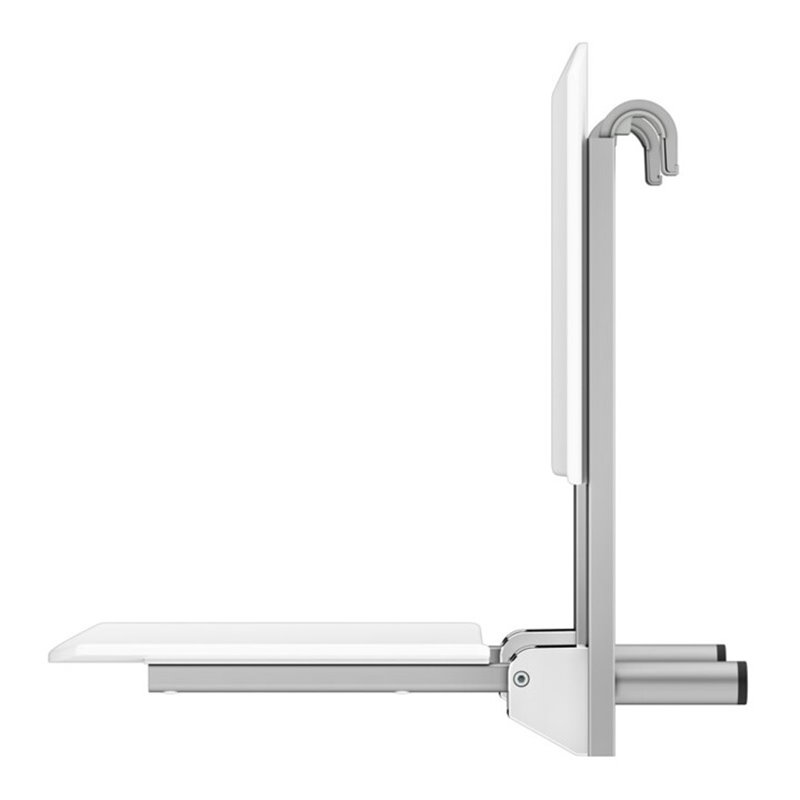 Keuco Klappsitz Care zum Einhängen, silber-eloxiert, weiß