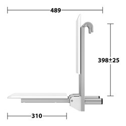 Keuco Klappsitz Care zum Einhängen, silber-eloxiert, weiß