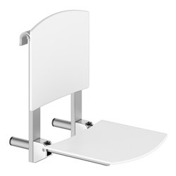 Keuco Klappsitz Care zum Einhängen, silber-eloxiert, weiß