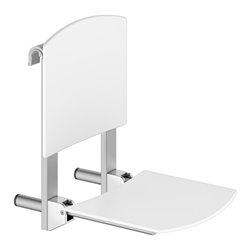 Keuco Klappsitz Care zum Einhängen, silber-eloxiert, weiß