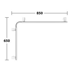 Keuco Dusch-/Wannenhandlauf AXESS 650x850mm, Alu silber-eloxiert/verchromt
