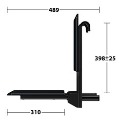 Keuco Klappsitz Care zum Einhängen, schwarz matt, schwarz