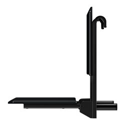 Keuco Klappsitz Care zum Einhängen, schwarz matt, schwarz