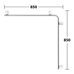 Keuco Dusch-/Wannenhandlauf AXESS 850x850mm, verchromt