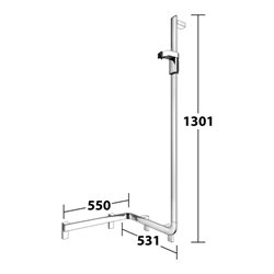 Keuco Duschhandlauf AXESS verchromt, 550mm, m Brausestange, re Ausf