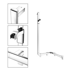 Keuco Duschhandlauf AXESS verchromt, 550mm, m Brausestange, li Ausf