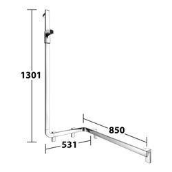 Keuco Duschhandlauf AXESS verchromt, 850mm, m Brausestange, li Ausf